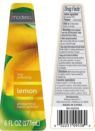 Image Of Bottle Label (Modesa Hand Sanitizer Lemon 177 mL)